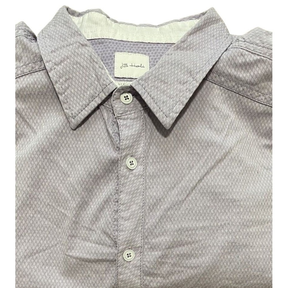 JB Holt Button Down Shirt Men XL Lavender Purple Athletic Fit Geometric Print